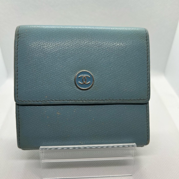 Authentic Chanel Blue Leather Wallet - Picture 1 of 10
